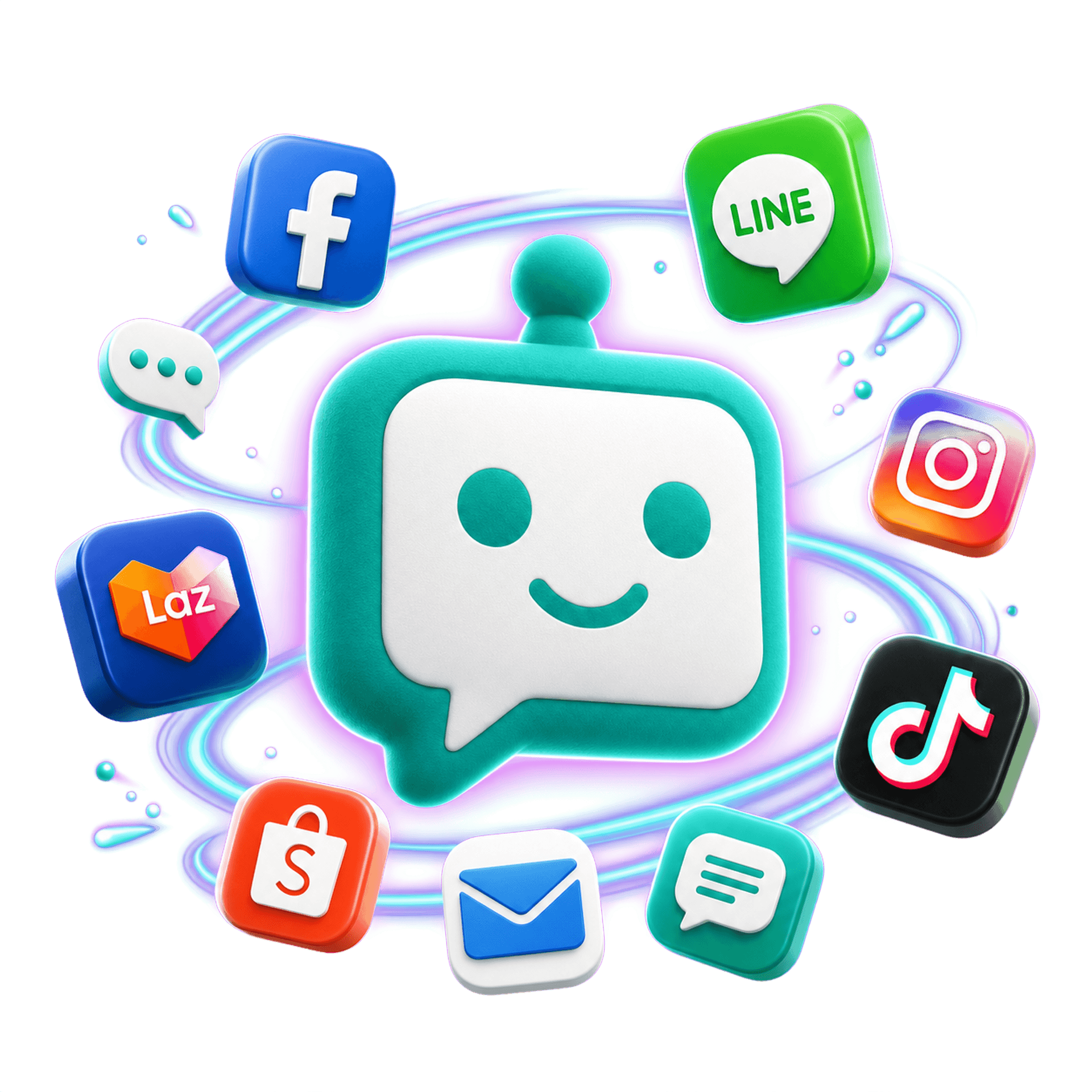 KaoJai mascot connecting customer channels