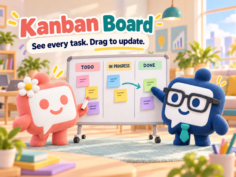 Kanban Board: See Every Task and Drag to Update Its Status in Helpdesk