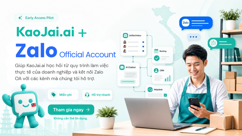 KaoJai.ai + Zalo Official Account – Chương trình Đối tác Truy cập Sớm 